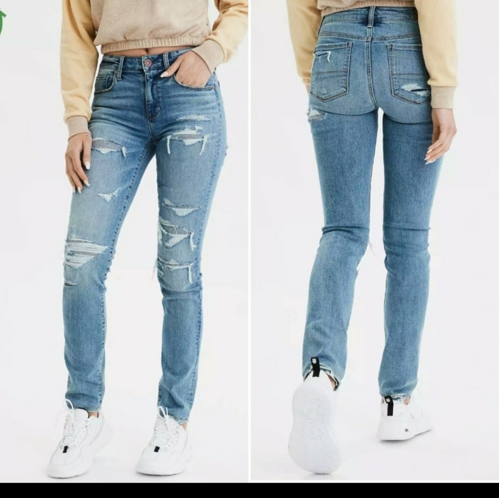 ❤️American Eagle Hi-Rise Skinny Super Stretch Jeans 16